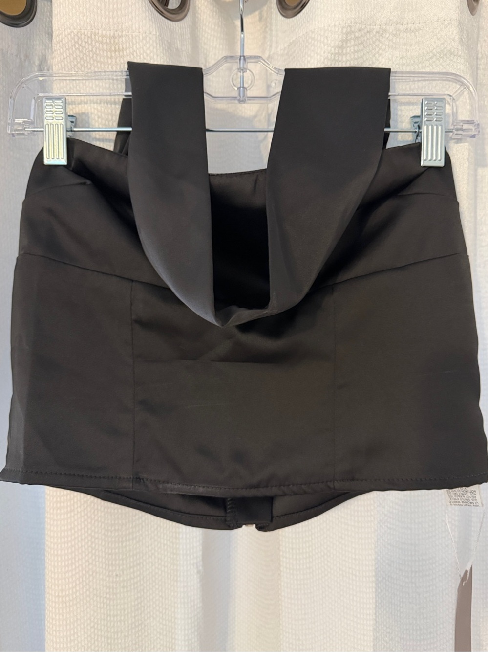Missguided Black Crop Top- Around the neck strap